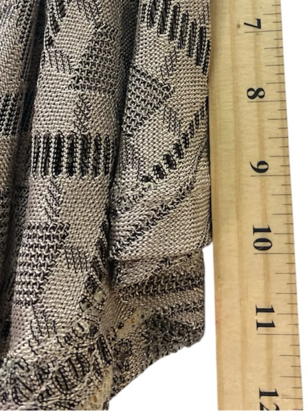 Studio C Taupe Lace Asymmetrical Fringe Dress 18 - Picture 7 of 9